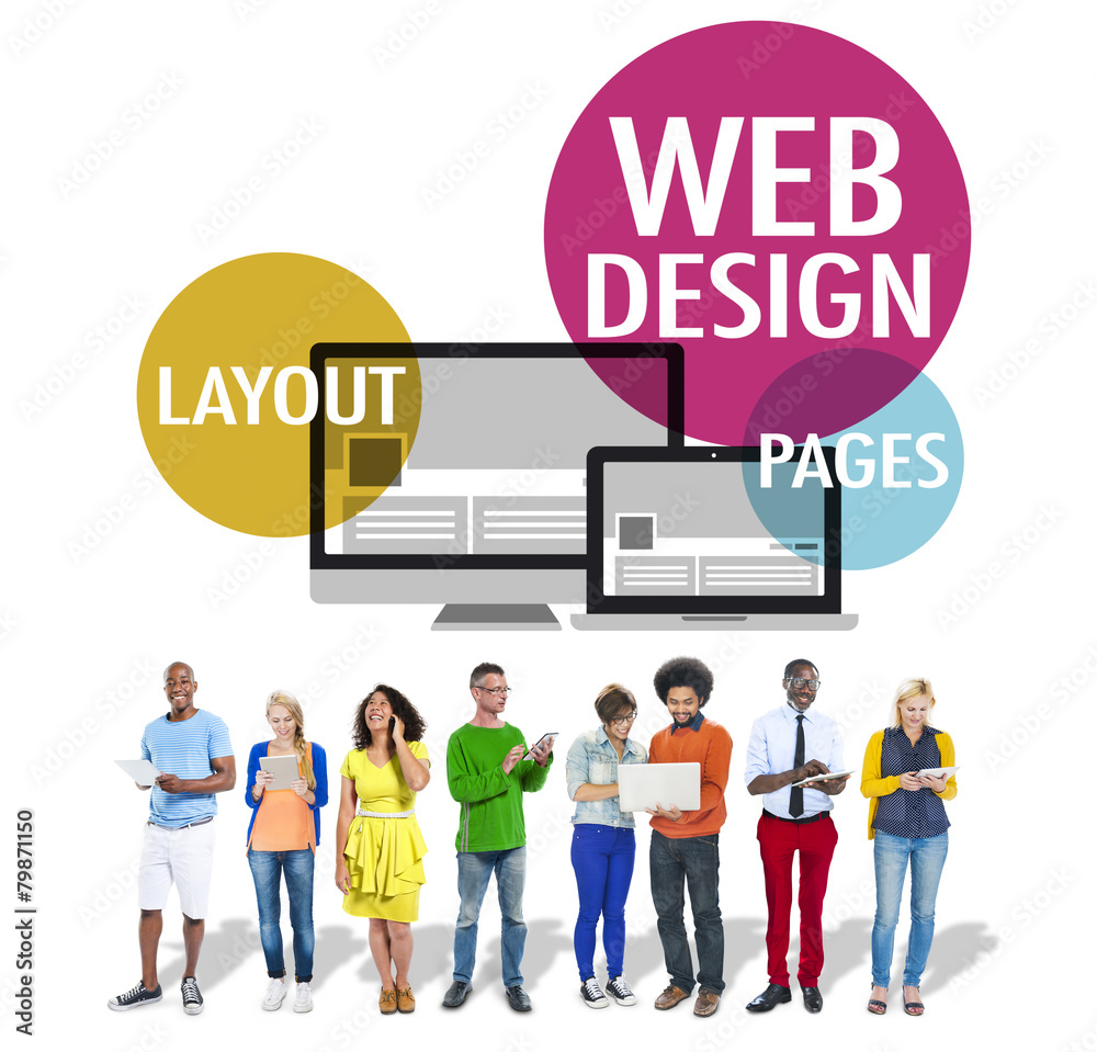 Poster web design content creative website responsive concept