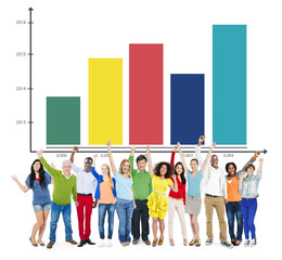 Obraz premium Information Bar Graph Statistic Community Concept