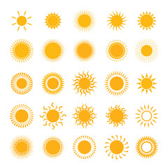 vector yellow symbols of sun