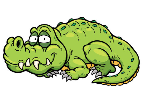 Vector illustration of Cartoon crocodile