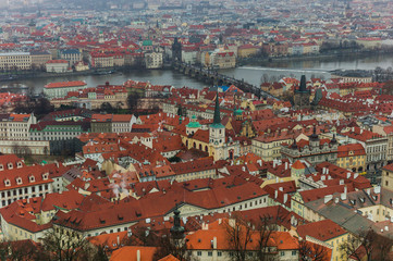 Fototapeta na wymiar Prague old town landscape winter time, Czech Republic