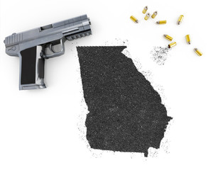 Gunpowder forming the shape of Georgia .(series)