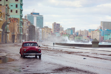 Classic old car on streets of Havana, Cuba