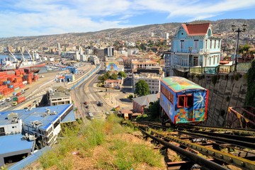 Funicular Railway Escalator, Valparaiso, Chile