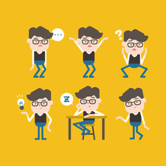 Character illustration design. Businessman set cartoon