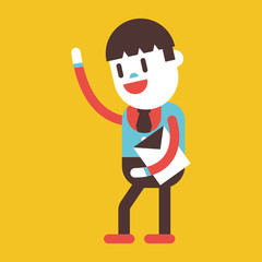 Character illustration design. Businessman joyful cartoon