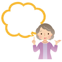 問題　高齢者女性　シニア　吹き出し