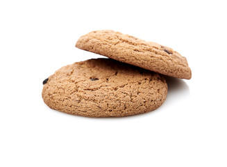 oat cookies on white background