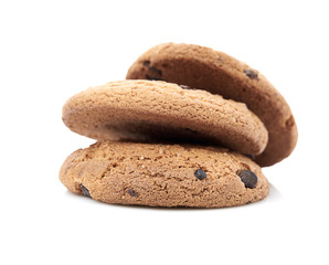 oat cookies on white background