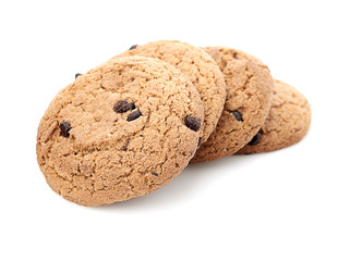 oat cookies on white background