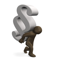 Paragraph, Last tragen, Comicfigur, 3D Illustration