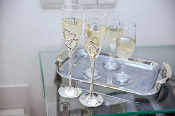 Wedding champagne on the ceremony