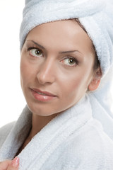 Obraz premium Close up portrait of a beautiful female model