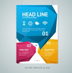 Vector  abstract geometric bubble speech brochure flyer design