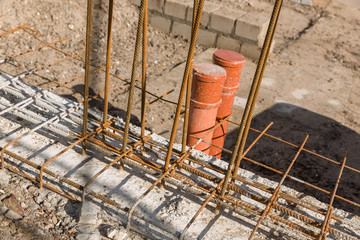 Baustelle mit Fundament