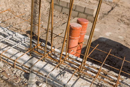 Baustelle mit Fundament