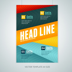 Vector geometric lines brochure flyer design templates