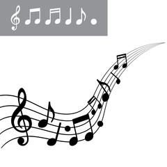 Musical notes on Scale. Music note icon set. Vector illustration