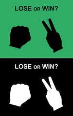 win or lose rock-scissors hand, rock-scissors hand vector
