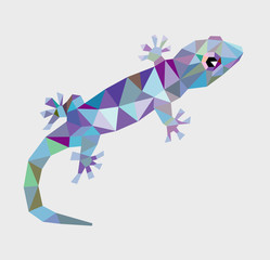 Gecko triangle low polygon vector