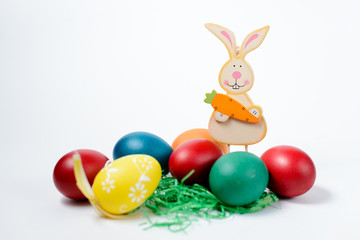 Easter bunny and eggs