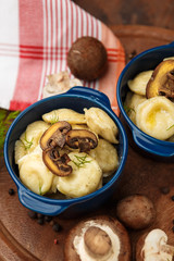 Meat Dumplings - russian boiled pelmeni in plate