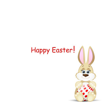 Easter card with funny rabbit