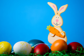 Easter bunny and eggs