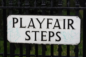 Playfair Steps street sign in edinburgh