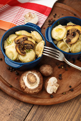 Meat Dumplings - russian boiled pelmeni in plate