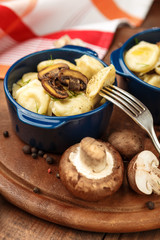 Meat Dumplings - russian boiled pelmeni in plate
