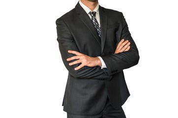 Obraz na płótnie Canvas Man in suit with folded hands