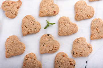 Heart shaped cookies.