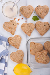 Heart shaped cookies.