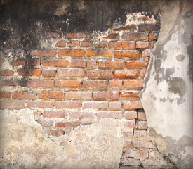 Old dirty black brick wall
