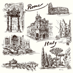 Rome - hand drawn collection