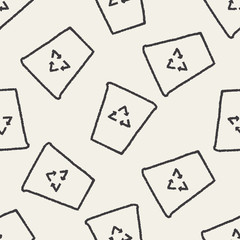 Doodle Recycling seamless pattern background