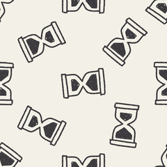 Doodle Hourglass seamless pattern background