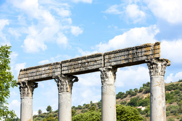 Fototapeta premium close up of Roman Temple, Riez, Provence-Alpes-Cote d''Azur, Fra