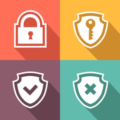Flat security icons.  illustration