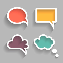 Set of colorful speech bubbles