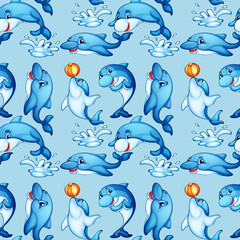 Obraz premium Seamless dolphin