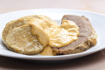 fake pork tenderloin with dumplings