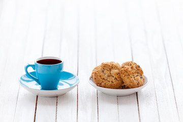 Cup of coffee and cookies