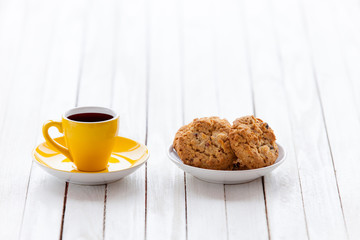 Cup of coffee and cookies