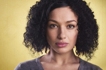 Portrait of a beautiful woman with afro hair.
