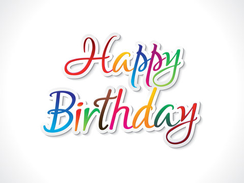 abstract artistic colorful birthday sticker