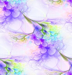 Seamless abstract pattern in violet, blue and green