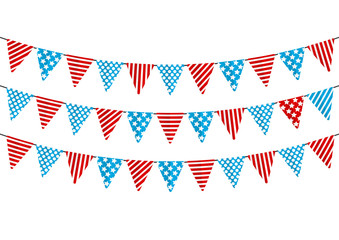 Obraz premium Color party flags isolated on white