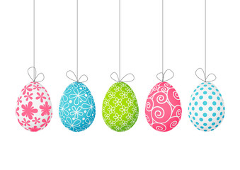 Easter eggs with color patterns